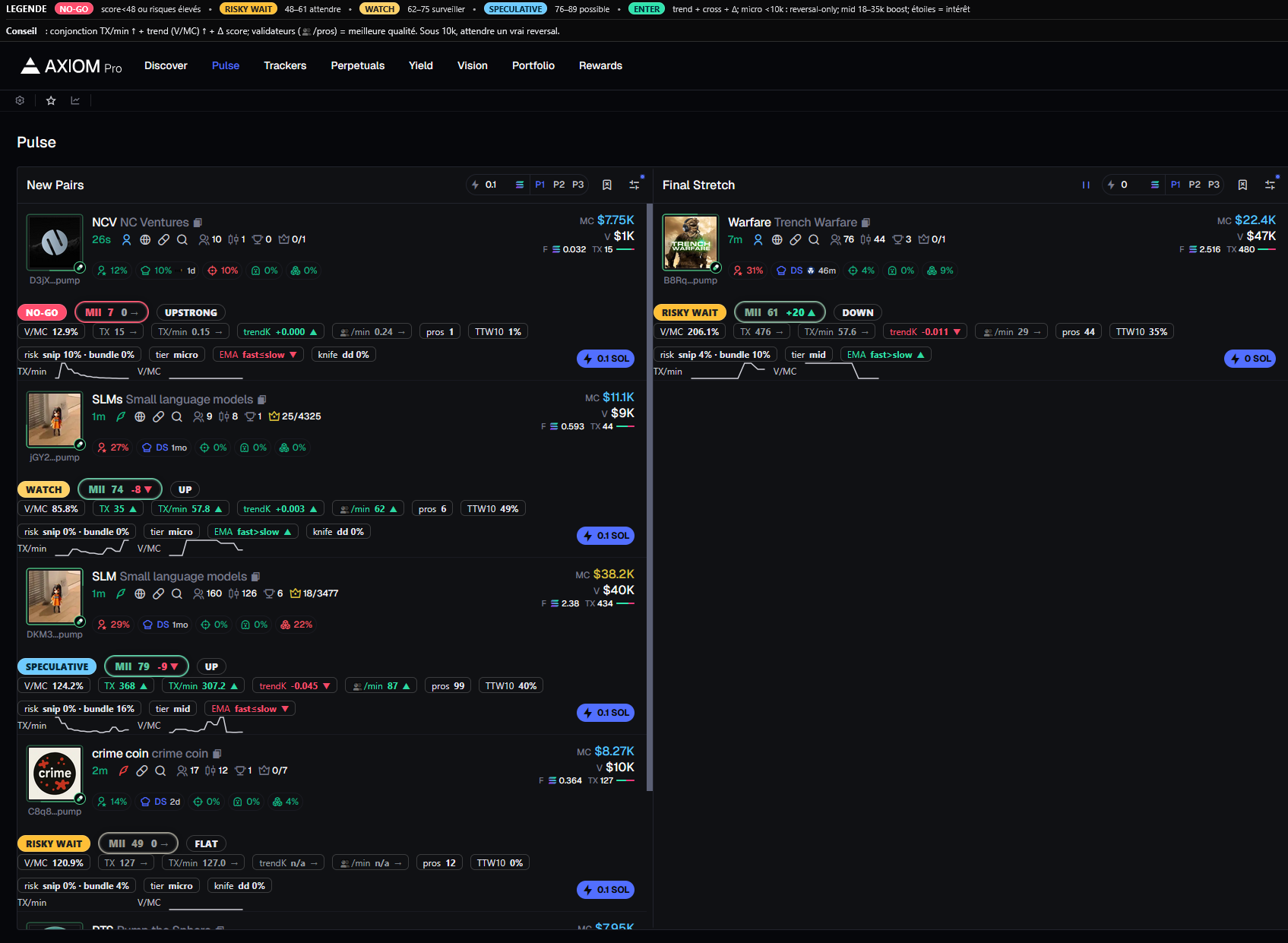 Capture fiche memecoin dézoomée